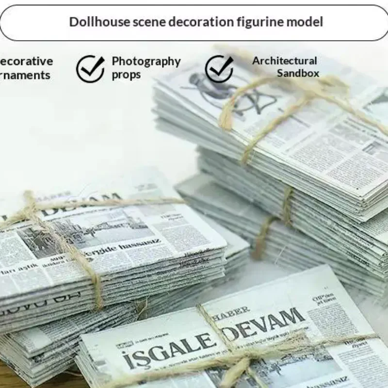 1/3 Pcs Simulation Model Toys 1/12 Dollhouse Miniature Retro English Newspaper Set Home Furniture Accessories Photography Props