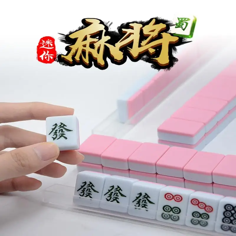 

144Pcs/set Creative Outdoor Travel Portable Mini Mahjong Chinese Style Classic Traditional Playing Game Entertainment Mahjong