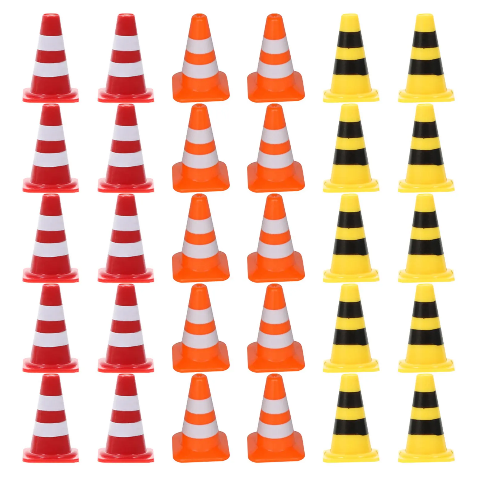 

60Pcs Children Road Sign Play Set Mini Plastic Traffic Safety Cones Educational Pretend Play Construction Barricades