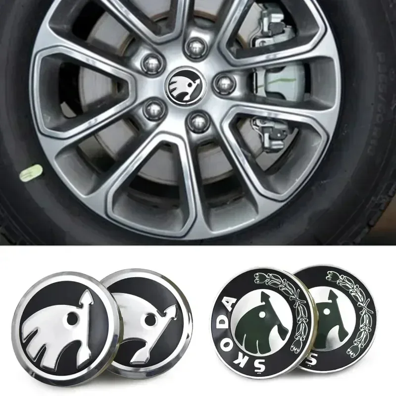 

for Skoda Logo 56/60/65mm Metal Car Wheel Center Caps Fabia Rapid Kodiaq Octavia 2 A7 Tour RS Superb Kamiq Yeti Karoq Decoration