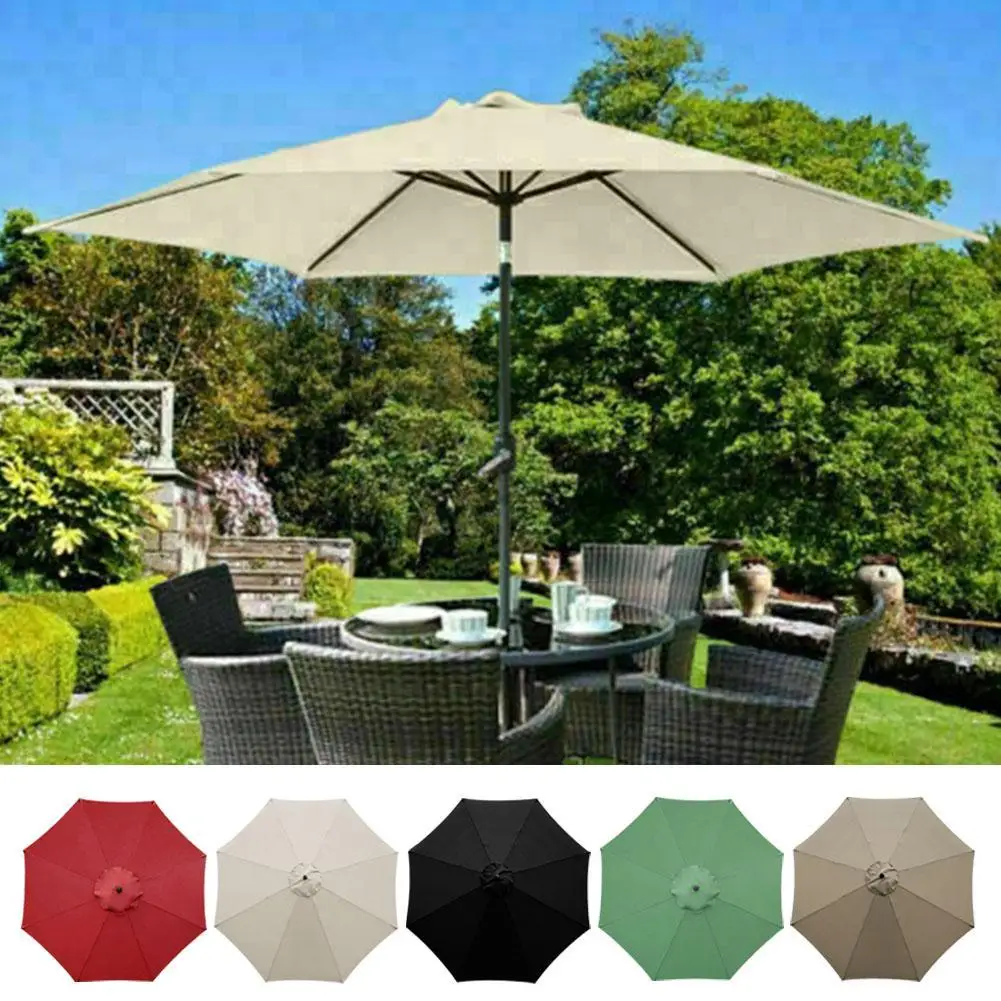 

2/2.7/3m UV Protection Parasol Sunshade Umbrella Cover Garden Umbrella Cover Waterproof Beach Canopy Replacement Cover 6/8Ribs