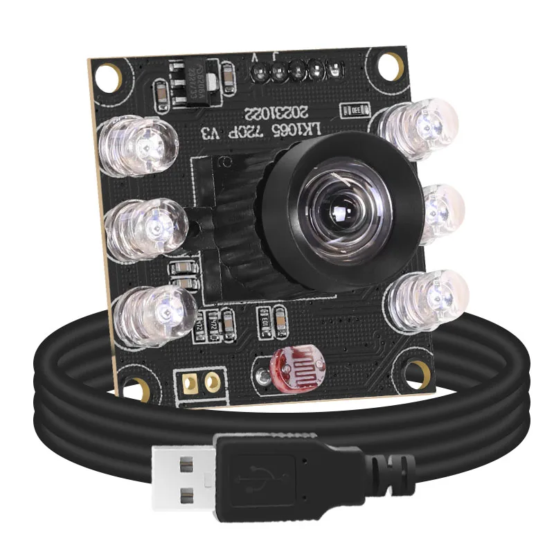 H720P 1MP 3.6mm 75 Distortionless 720P Infrared Camera Module USB 2.0 Free Drive CMOS 30fps IR850 MJPG/YUY2 Multi-OS Face
