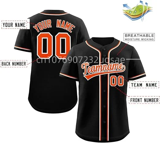 Customizable Baseball Jersey Team Shirt Print Team Personal Name Number Stripe Baseball T-shirt Men/Women/Kids