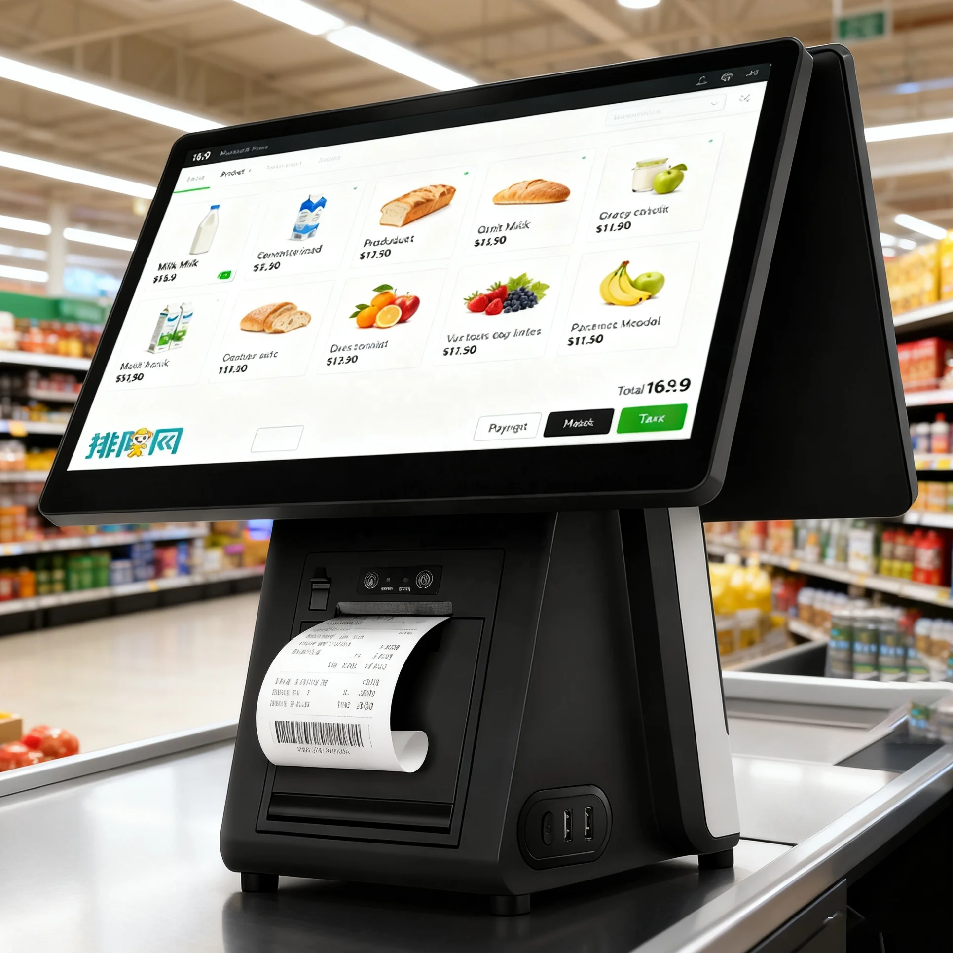 Hot 15.6'' Windows Cash Register With 58/80mm Printer Supermarket Touch Screen Cash Register POS System Machine