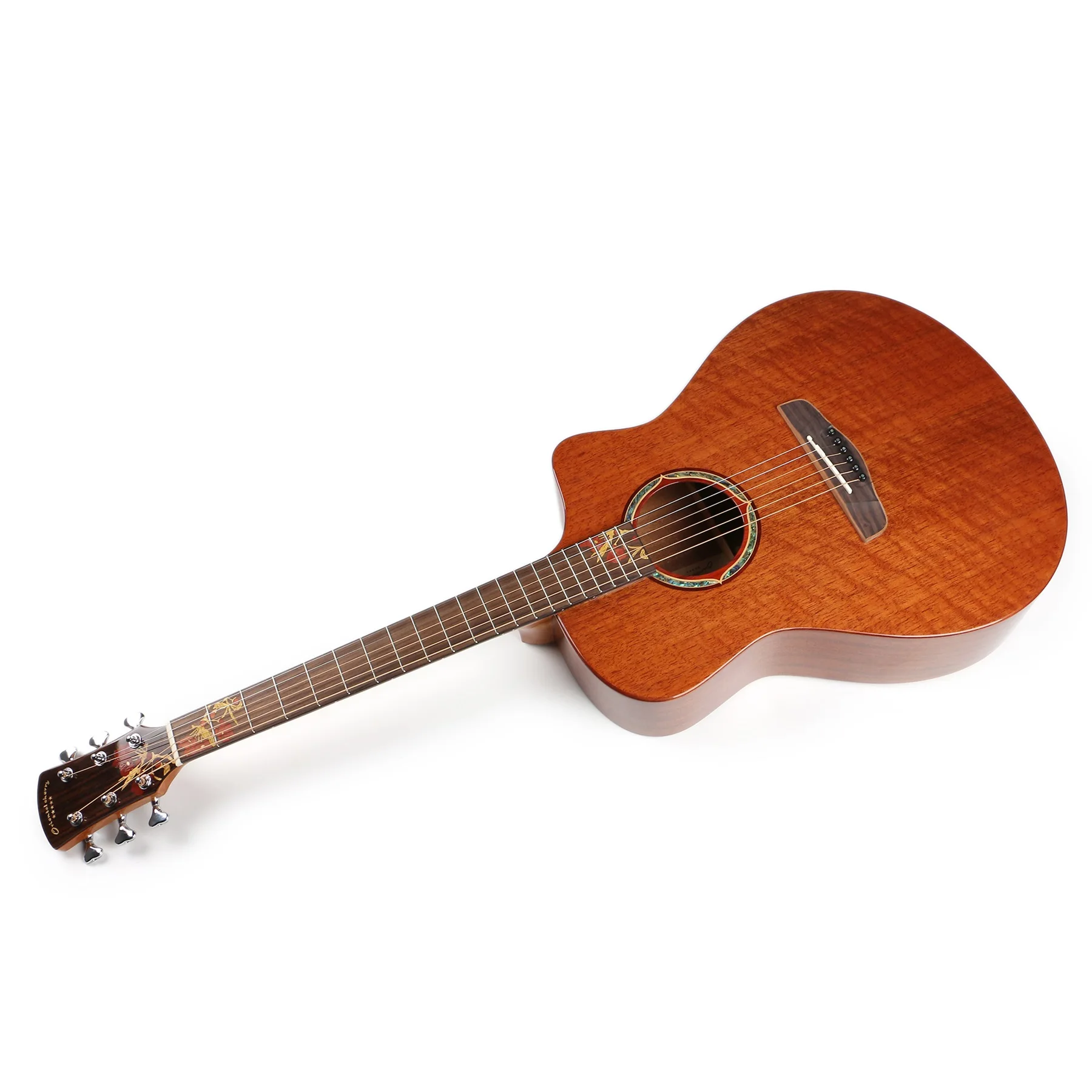 Chinese high quality mahogany guitar 41 inch handmade all solid acoustic electric guitar for wholesale