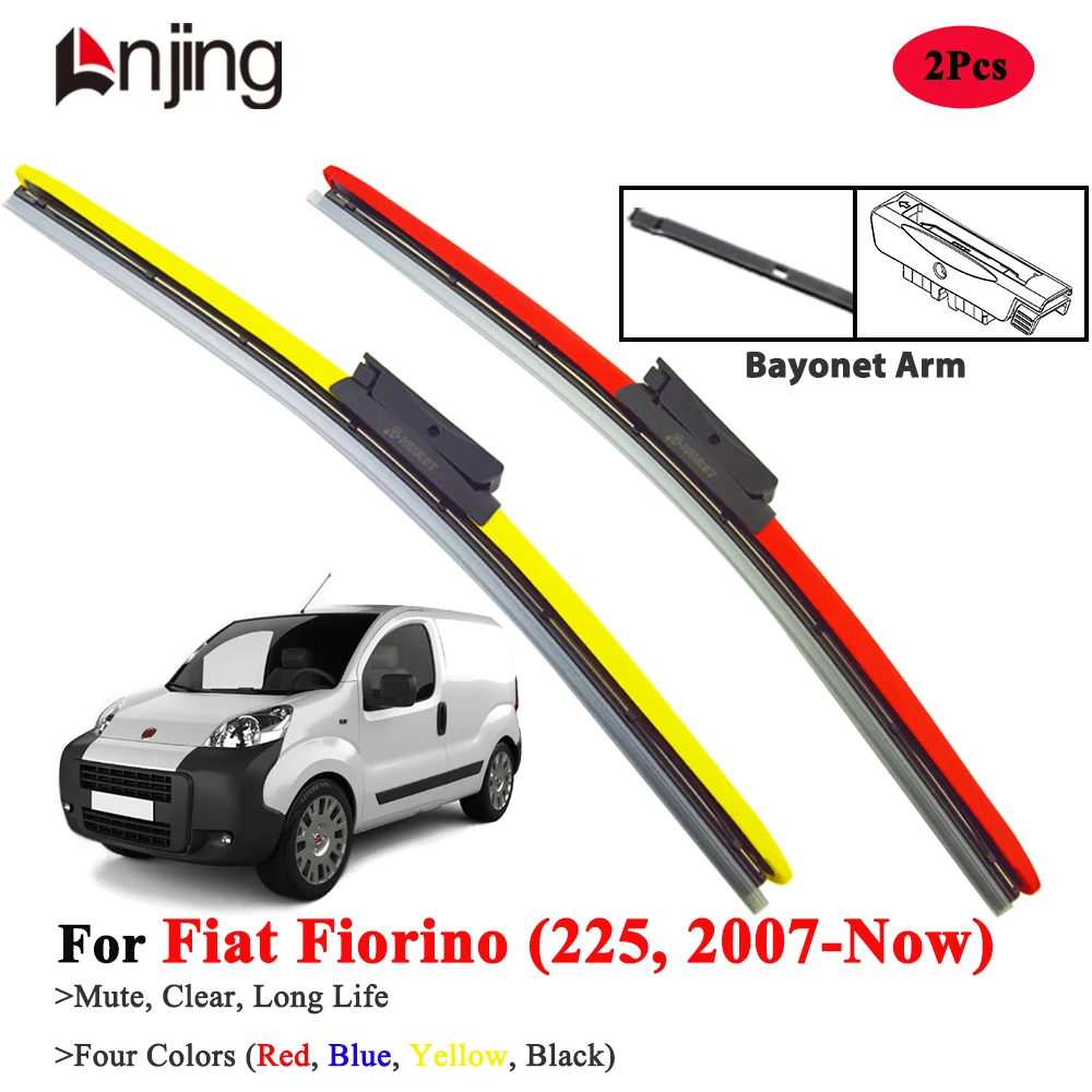 

LNJING Colorful Wiper Blades For Fiat Fiorino 225 2007-Now