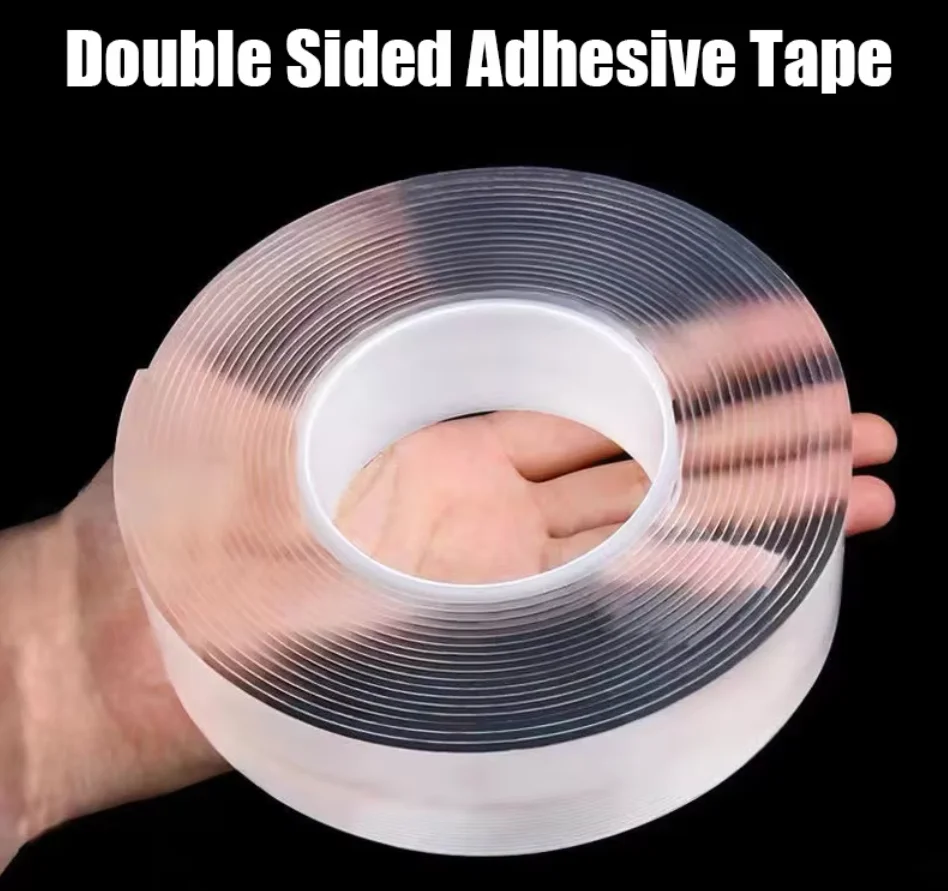 

Double Sided Adhesive Tape Strong Transparent Nano Double Sided Sticky Tape Waterproof Reusable Wall Stickers Super Strong