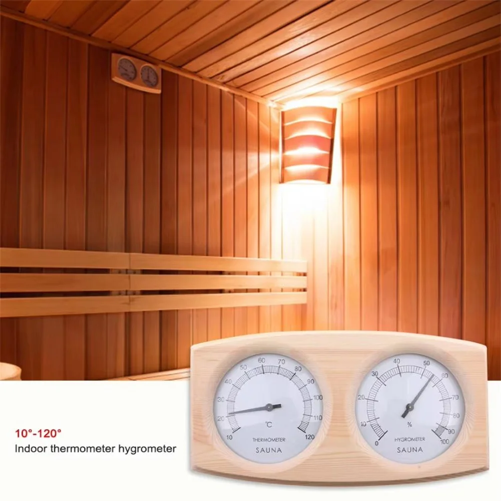 Wooden Sauna Thermometer Hygrometer Temperature Humidity Meter For Steam Room Bath House Accessories Home Garden Tools