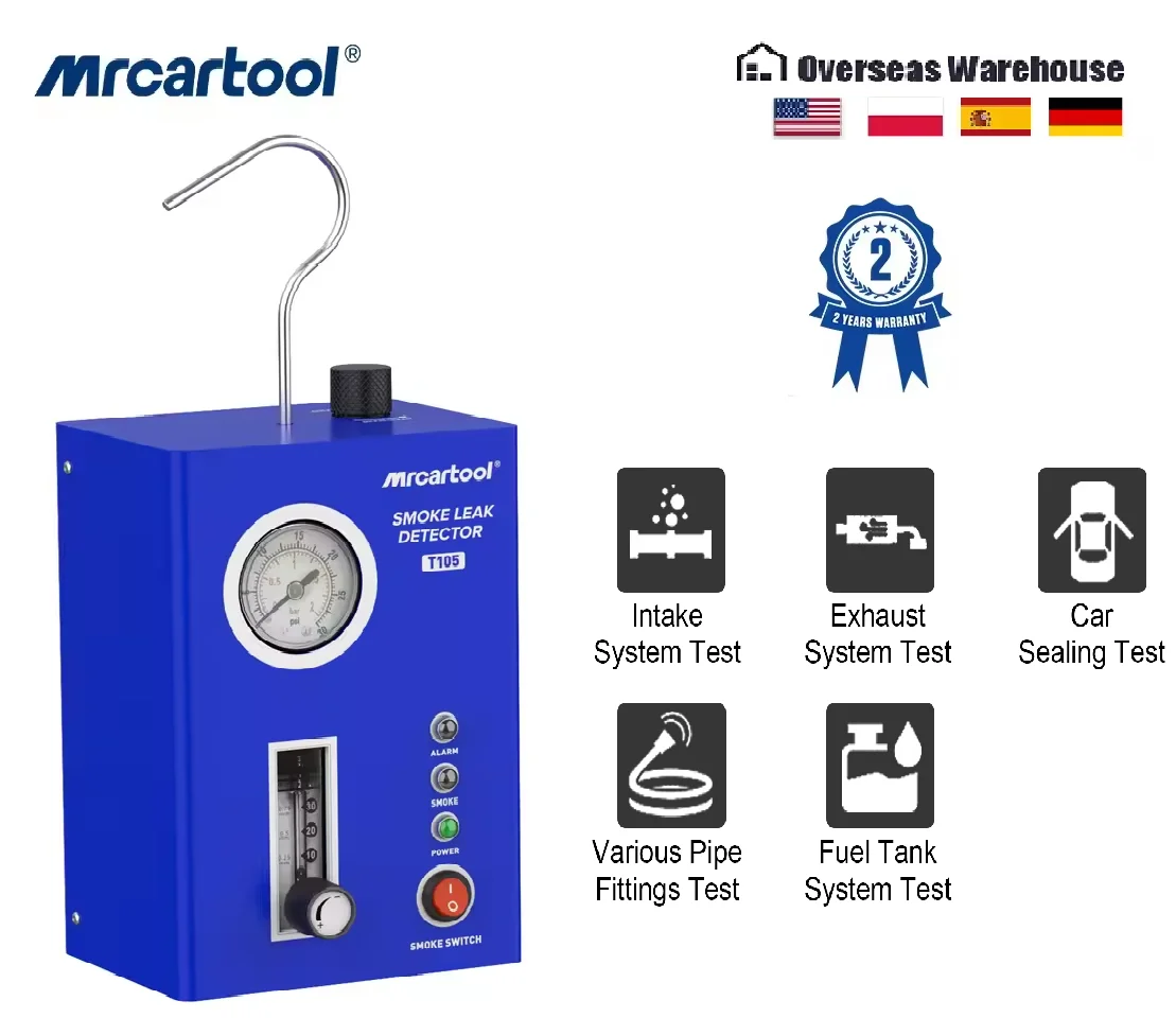 MR CARTOOL T105 سيارة آلة لصنع الدخان كاشف تسرب EVAP الأنابيب محلل تسرب المدمج في مضخة هواء PK AUTOOL SDT203 #1