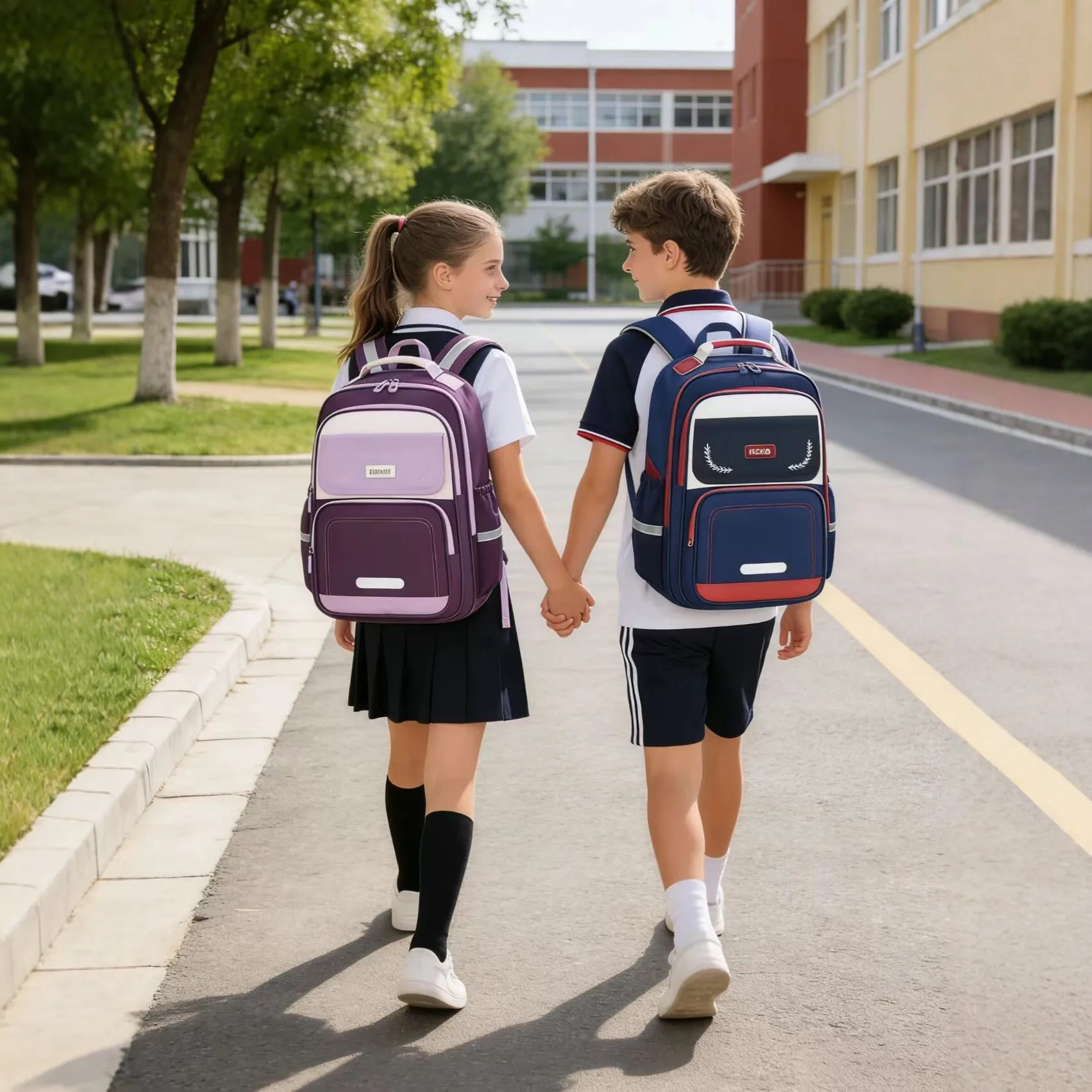Weight-Reducing British Style Backpack for Grades 3-6,School Bag for Elementary Boys Girls,Ergonomic Bookbag with Back Support