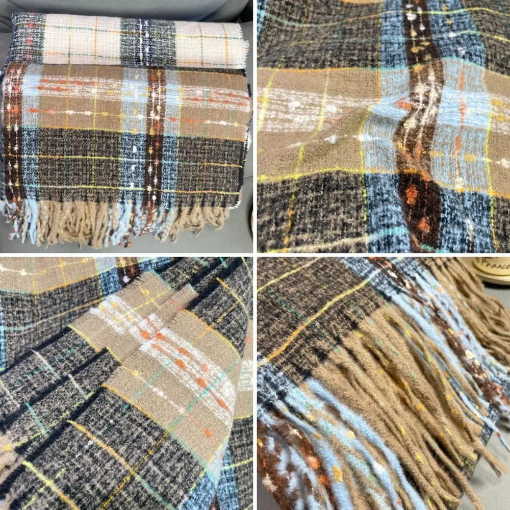 بسيط الموهير منقوشة وشاح من الصوف أفخم رشاقته الشتاء أوشحة كشميرية دافئة الكورية نمط طويل شال النساء/الرجال