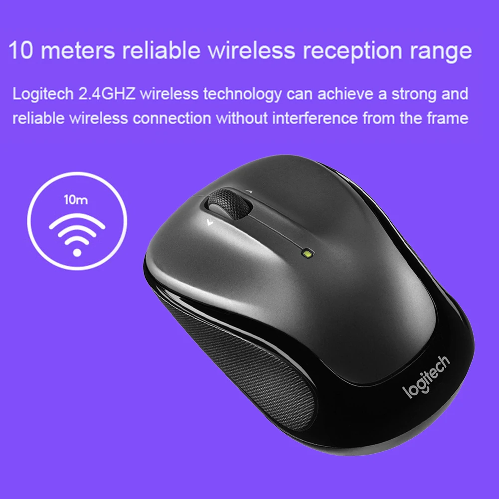 Logitech M325s M235 3 Buttons USB Wireless Mouse 1000 DPI 2.4G Unifying Receiver Mice Contour Shape And Texture Rubber Grip