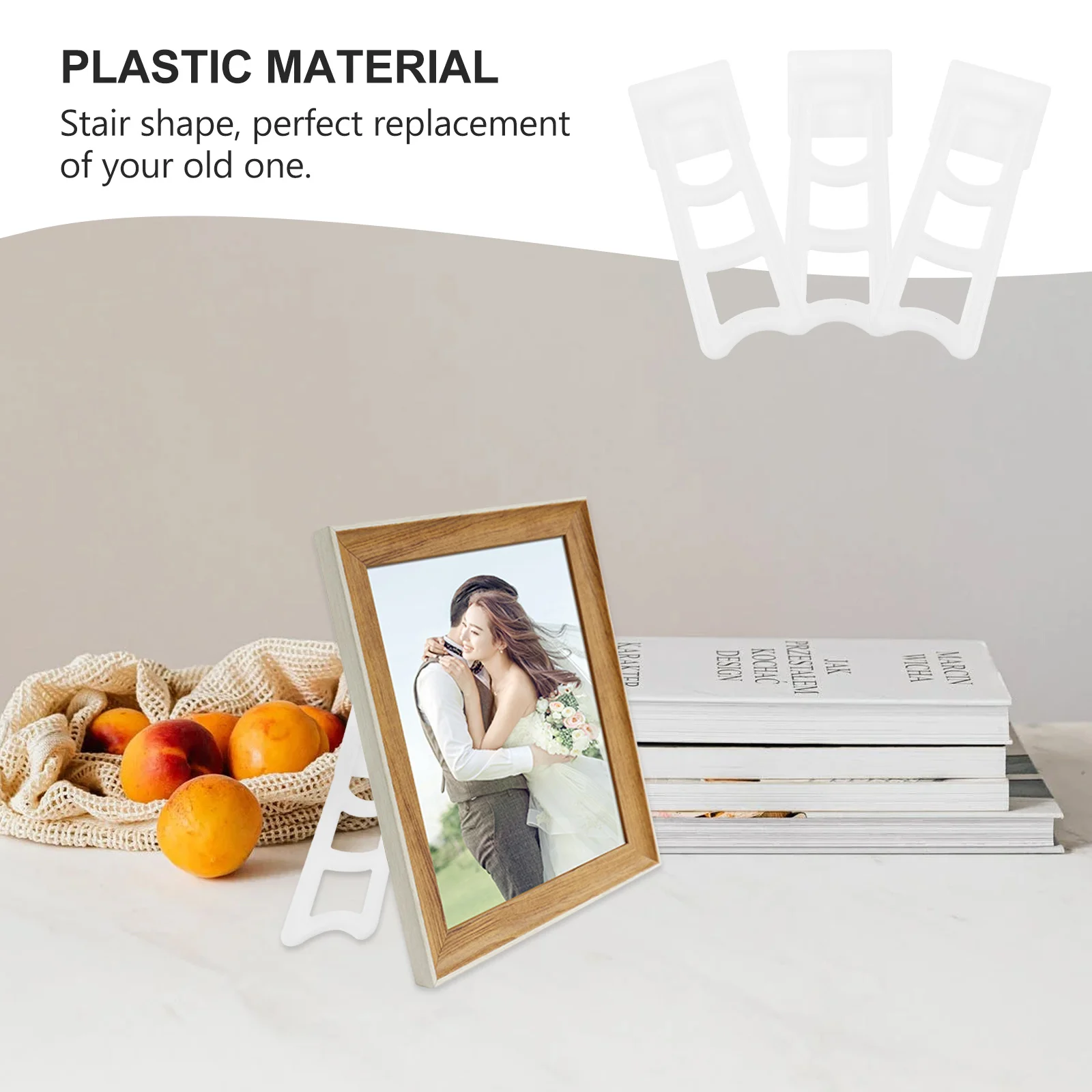 

50pcs Photo Frame Brackets Plastic Display Racks For Desktop Artwork Picture Holder Stand Tabletop Organizer Home Office Decor