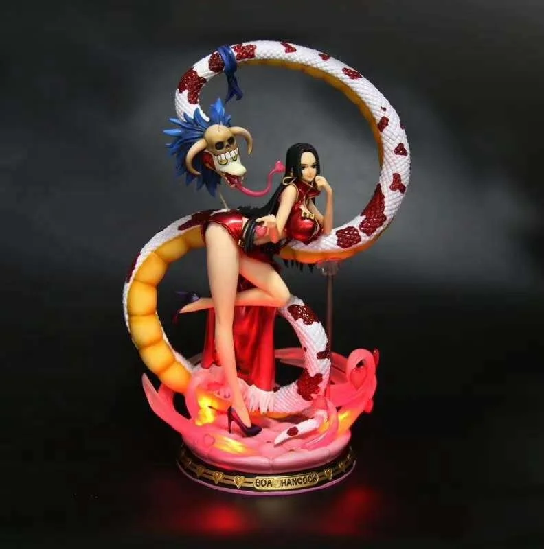 41cm GK One Pieced Empress Boa Hancock action figure with light PVC collection model toy for gifts