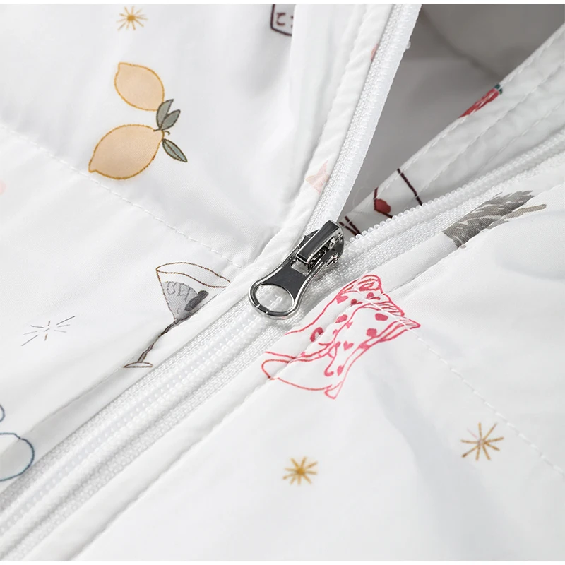 Women's Floral Print Hooded Puffer Jacket with Bow Decor Cute Oversized Winter Warm Coat Loose Casual Feminine Outerwear Fashion