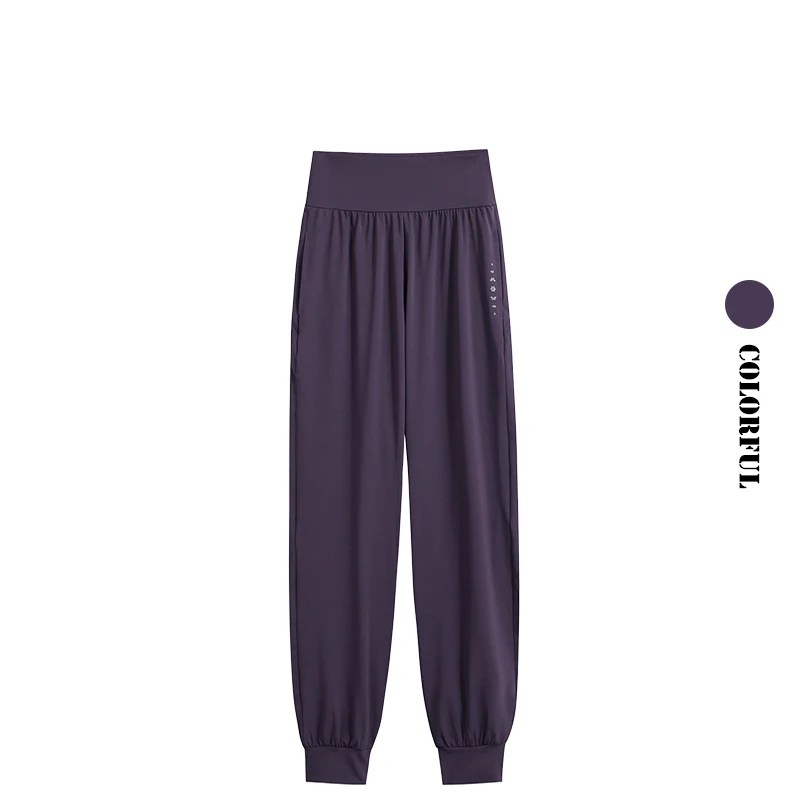 DRUR Women Sports Pants Summer High Waist Breathable Versatile Yoga Pants Female Sweatpants With Pocket Running Trousers Gymwear