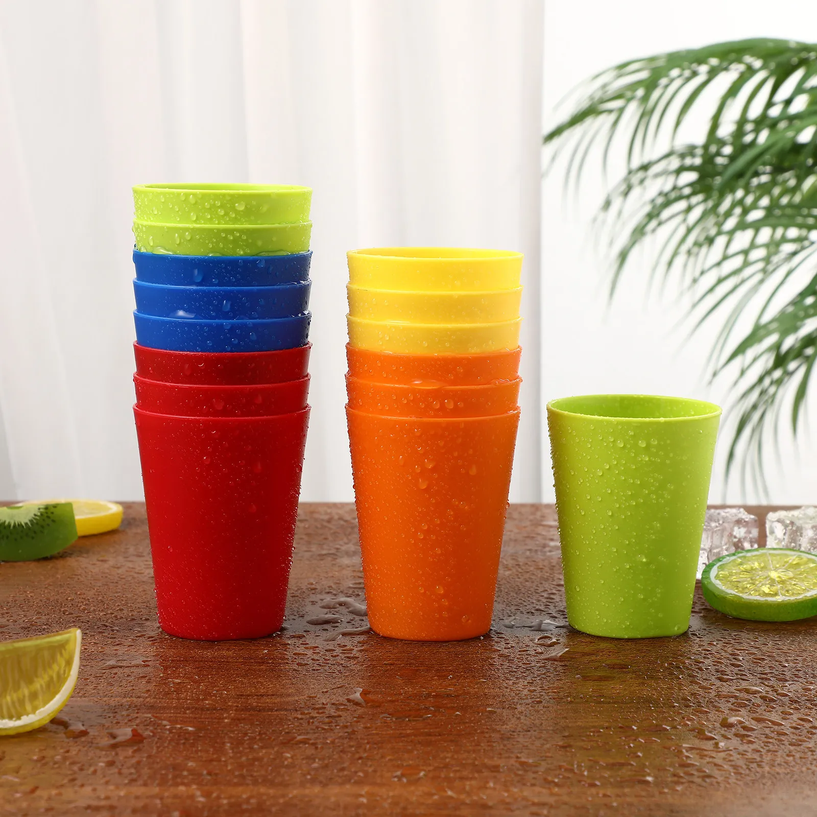 

15Pcs Plastic Colorful Reusable Unbreakable Drinking Tumblers Party Supplies Home Bar Outdoor Beverage Cups