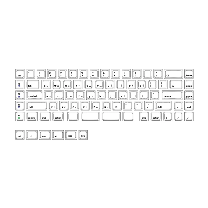 Simplified Korean Theme Keycaps Set Customization PBT Sublimation Low Profile 75% Layout Mechanical Keyboard Replacing Keycaps