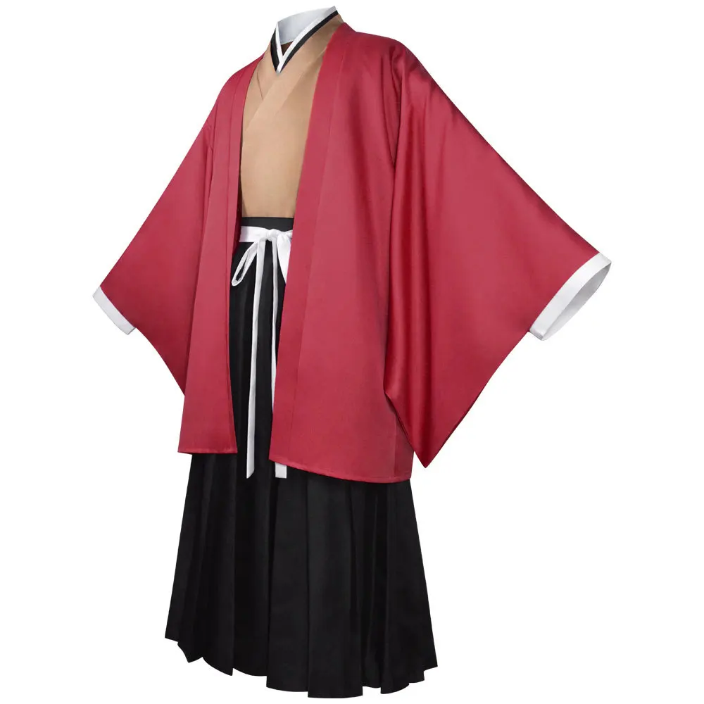 Anime Demon Slayer Tsugikuni Yoriichi Cosplay Costume Japanese Kimono Bathrobe Haori Cloak Coat Wig Man Christmas Suit