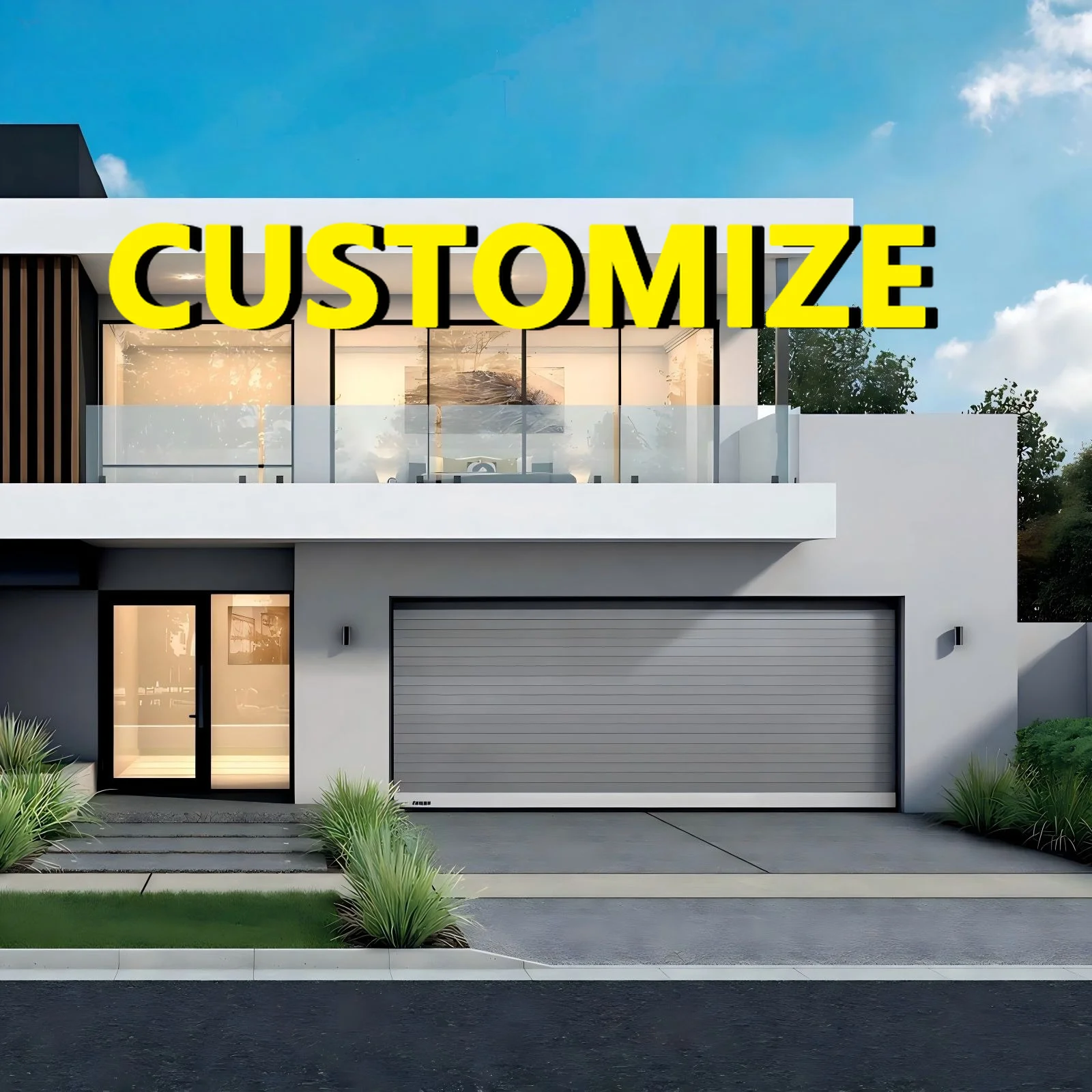 Any Size Custom Storefront Roller Aluminum Garage Door Anti Theft Fast Lift Remote Auto Open Close Commercial Shop Entry Door