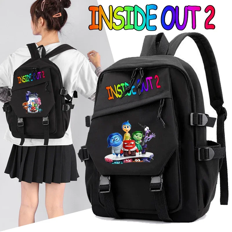 Inside Out 2 plecaki dla dzieci o dużej pojemności gniew niepokój radość smutek tornister studencki Disney nastolatek chłopcy dziewczęta Bookbag