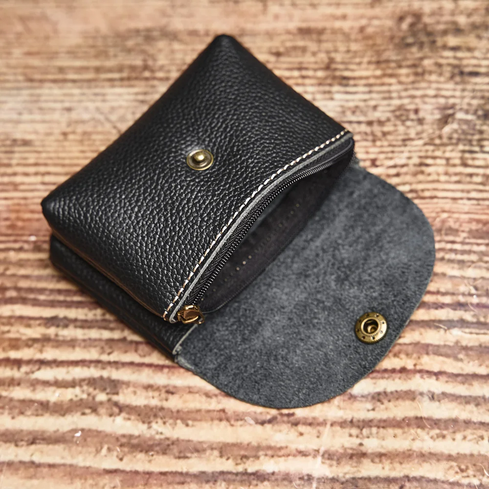NUPUGOO Echtes Leder Retro Geldbörse männer Doppel Brieftasche Kleine Karte Tasche Männer Und Frauen Universal Münze Schlüssel Tasche – Detail 25