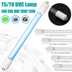 UV 254nm Lamp 6W 8W 10W 15W Light Ultraviolet Filter with Straight Pipe Type  G5/G13 Base Lamp for Air Cleaning Equipment