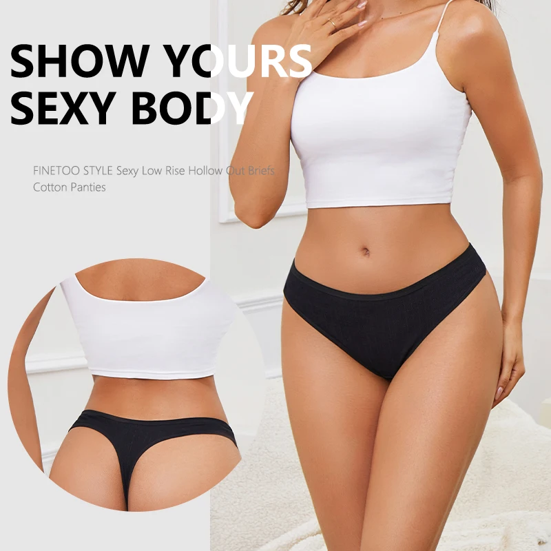 5PCS/Set Women's Cotton Panties Seamless Low Rise Thongs V-Waist Solid Color Breathable Underwear Female Soft Lingerie Intimates