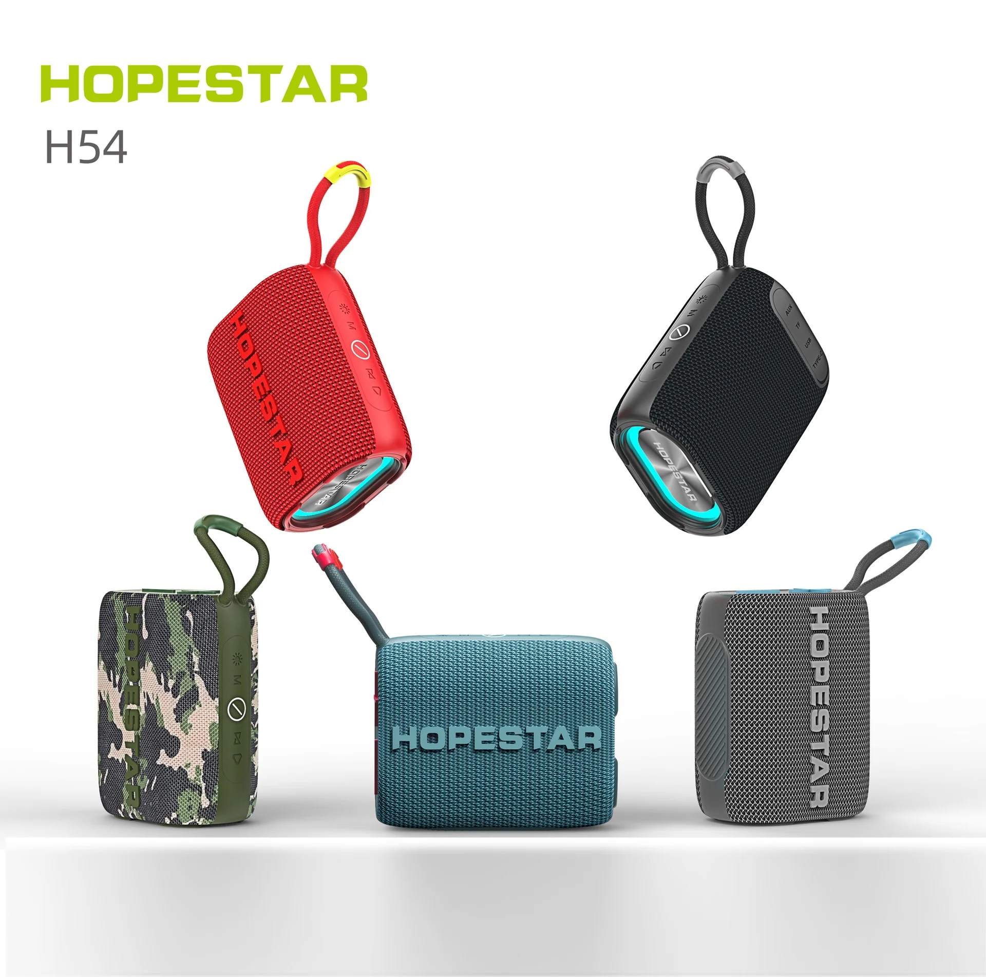 Hopestar-H54 Wireless for Bluetooth Speaker RGB 10W Woofer Seven-Level Waterproof Creative USB Card Gift Battery Mobile Phones