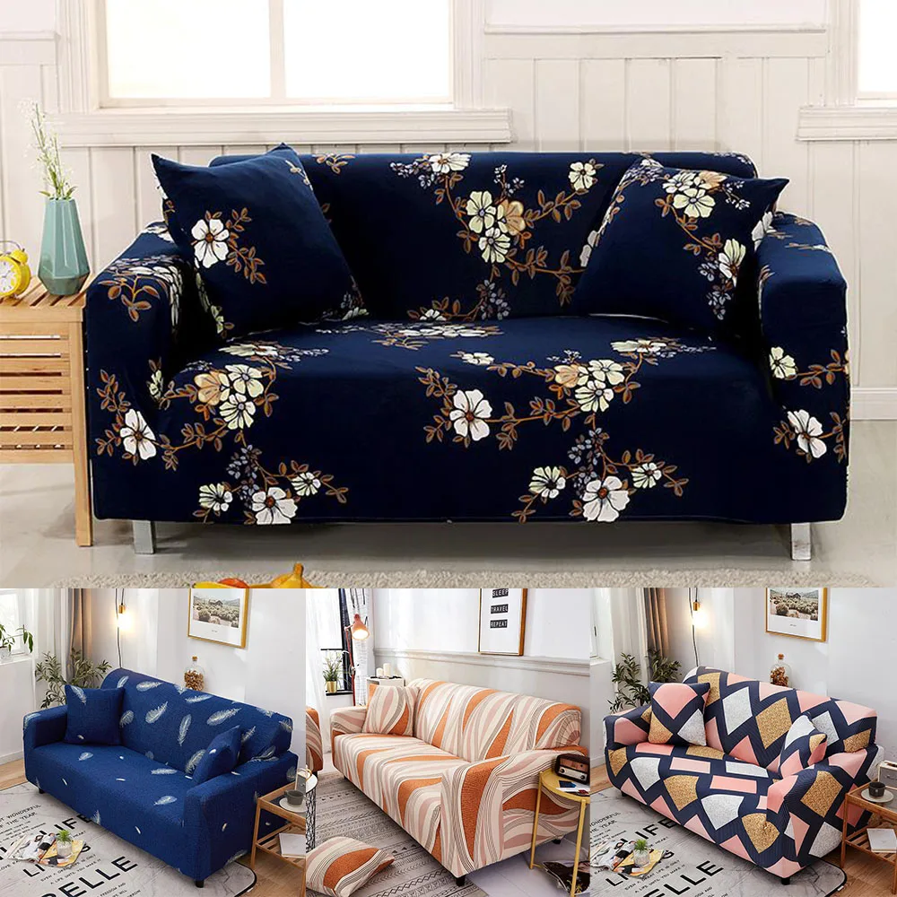 1PC Printed Full Wrap Slipcover Stretch Sofa Cover Elastic Anti-Dust Non-Slip Full-Cover Furniture Protector (1/2/3/4 Seater)