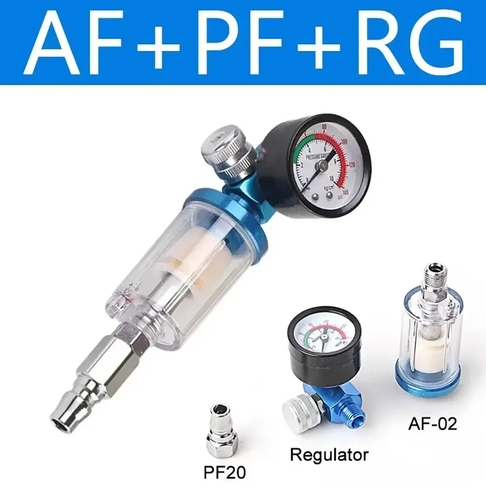 1Pcs AF-02 Air Oil Water Separation Filter Kit 1/4 Inch Thread Copper Core Painting Spray Torch Moisture Separator Clear