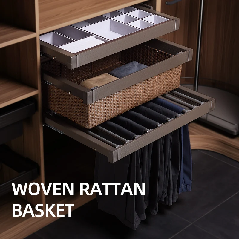 Tragbarer Wäschekorb aus Rattan Schlafzimmermöbel Kleiderschrank Modernes Aufbewahrungsregal für Zuhause