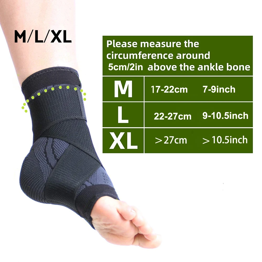 1 Paar Enkelbrace Compressie Mouw Met Verstelbare Bandjes, Arch Ondersteuning Voet Stabilizer Fasciitis Plantaris, Achilles Tendinitis