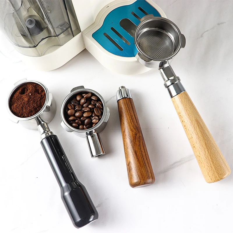 51mm Coffee Bottomless Portafilter Wood Handle For Delonghi Dedica Ec680 Ec685 Replacement Filter Basket Barista Accessories