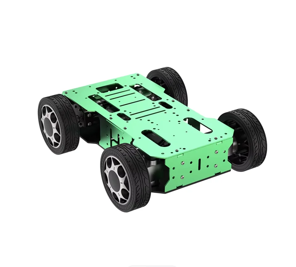 10KG Big Load Metal Ackerman Car Chassis Front Wheel Steering Gear Metal Intelligent Chassis Encoder Motor ROS Robot Base Kit