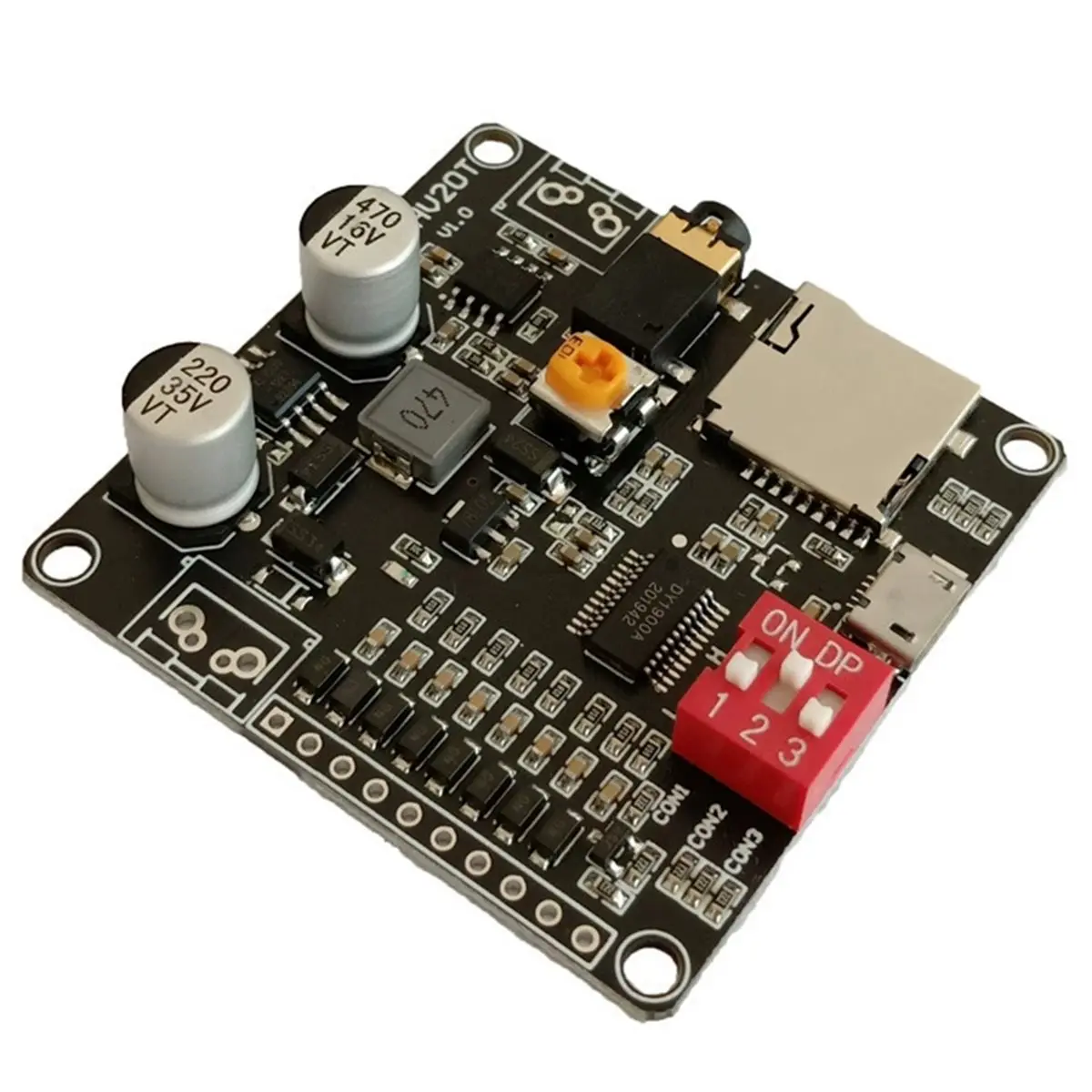DY-HV20T 12V/24V Power Supply10W/20W Voice Playback Module Supporting Micro-SD Card MP3 Music Player for