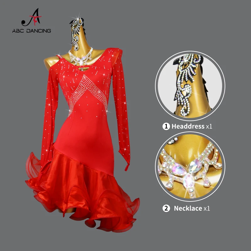 New Latin Dance Dress Line Clothes Women Dancewear Ball Skirt Competition Costume Prom Party Wear Girl kids Sport Suit Customize