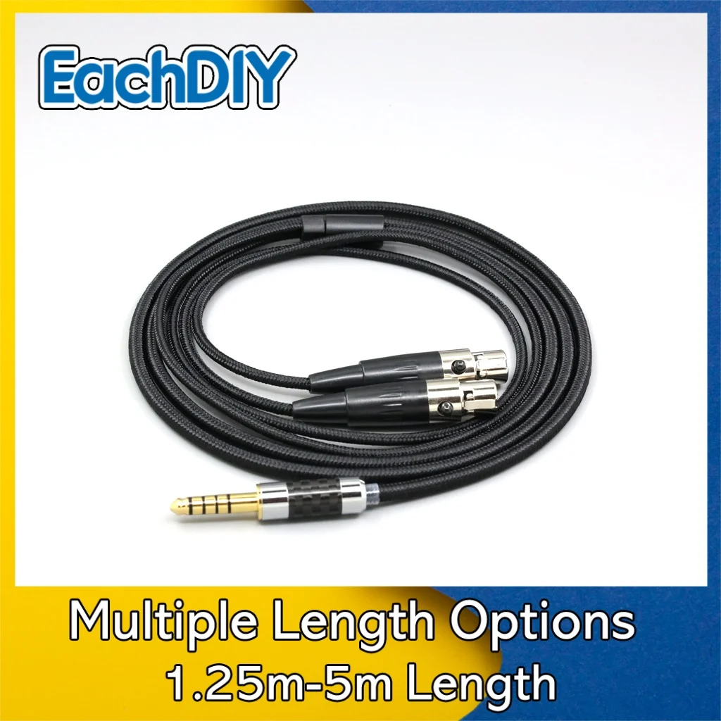 

6.5mm XLR 4.4mm Super Soft Headphone Nylon OFC Cable For Monolith M1570 Over Ear Open Back Balanced Planar Headphone