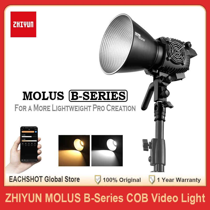 

ZHIYUN MOLUS B Series Bi-Color COB Video Light Bluetooth Control Photography Lighting B100 B200 B300 B500 Studio Video Recording