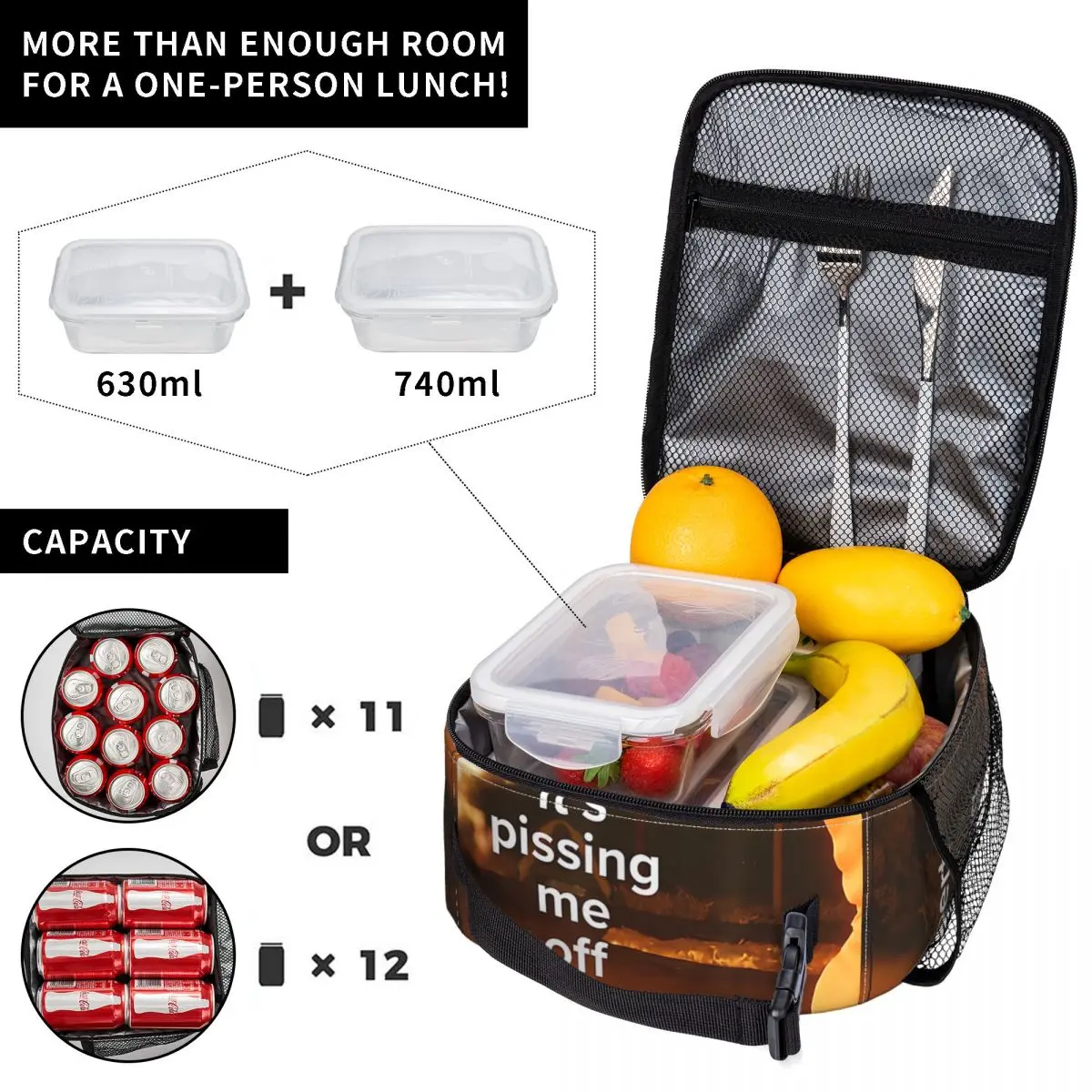 Marcus The Worm Robert Meme Lunch Bag Fun Lunch Box School Portable Insulated Tote Food Bags For Women Waterproof Cooler Bag