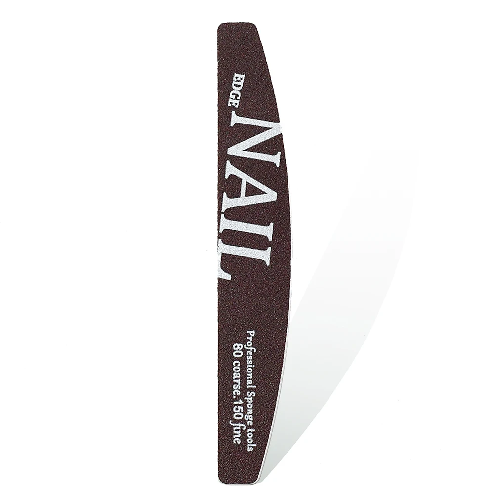 

30Pcs Coffee Color Nail Files 80/150 Grit Nail Stylist Supplies Washable Half Moon Manicure File Pedicure Tools Nail Accessories