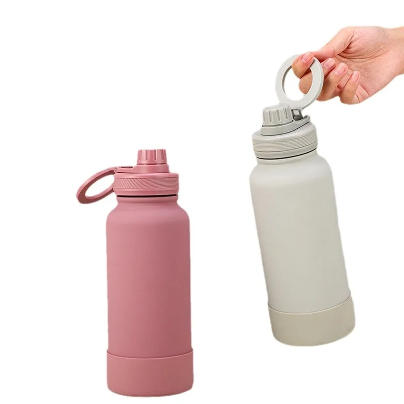 

22oz 32oz 40oz 650ml 1000ml 1200ml Thermos Water Bottle With Magnetic Mobile Phone Holder Personalized Name or Logo