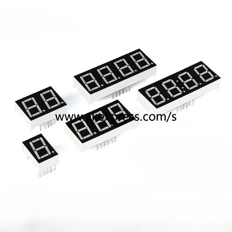 5PCS 0.28/0.36/0.4/0.56 inch 0.36inch 7 Segment 1/2/3/4 bit Red Digital Tube Common Cathode/Anode LED Digit Display 1bit/2bit