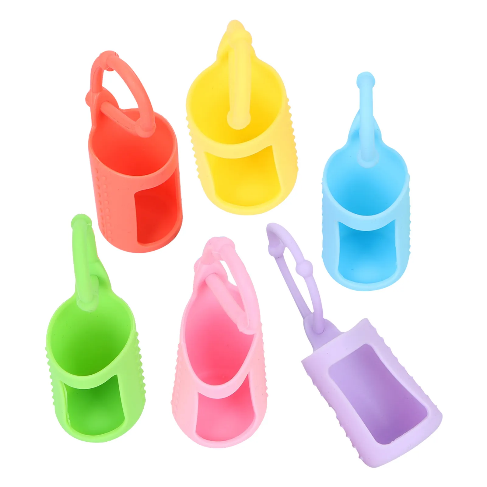 

Набор из 6 силиконовых чехлов для роликовых флаконов с эфирными маслами, защитные чехлы с ремешком для переноски, дорожные чехлы для роликовых флаконов