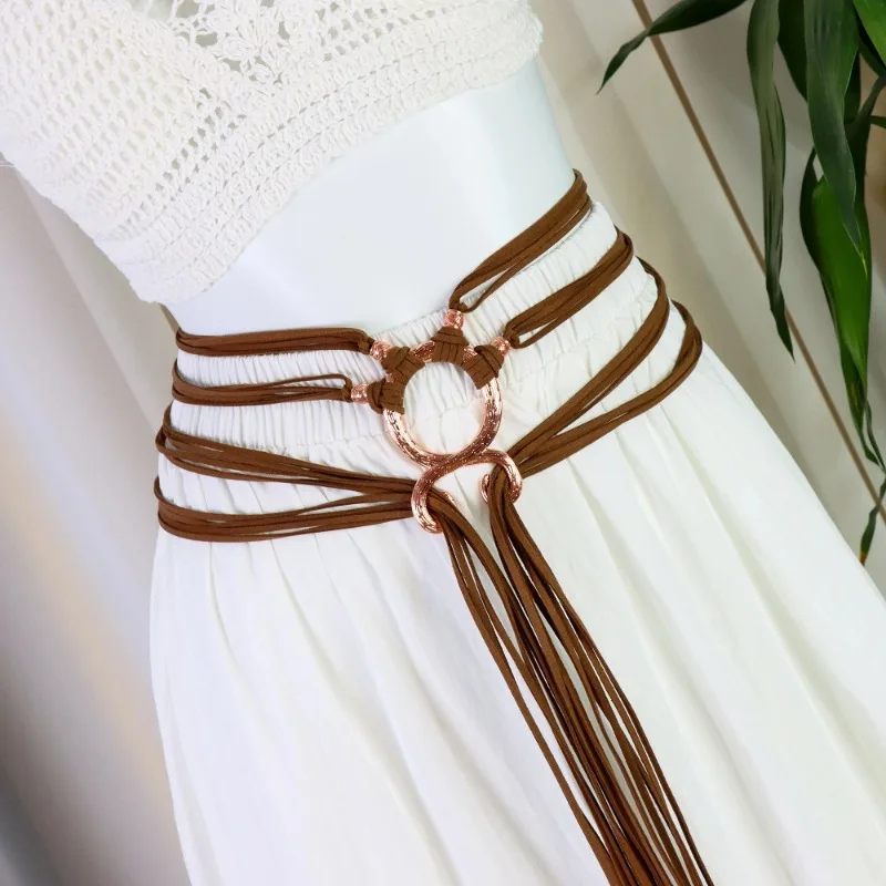 

Medieval Long Rope Ring Knotted Belt for Women Norse Witch Waist Knotted Rope Belt Viking Renaissance Costume Accessories