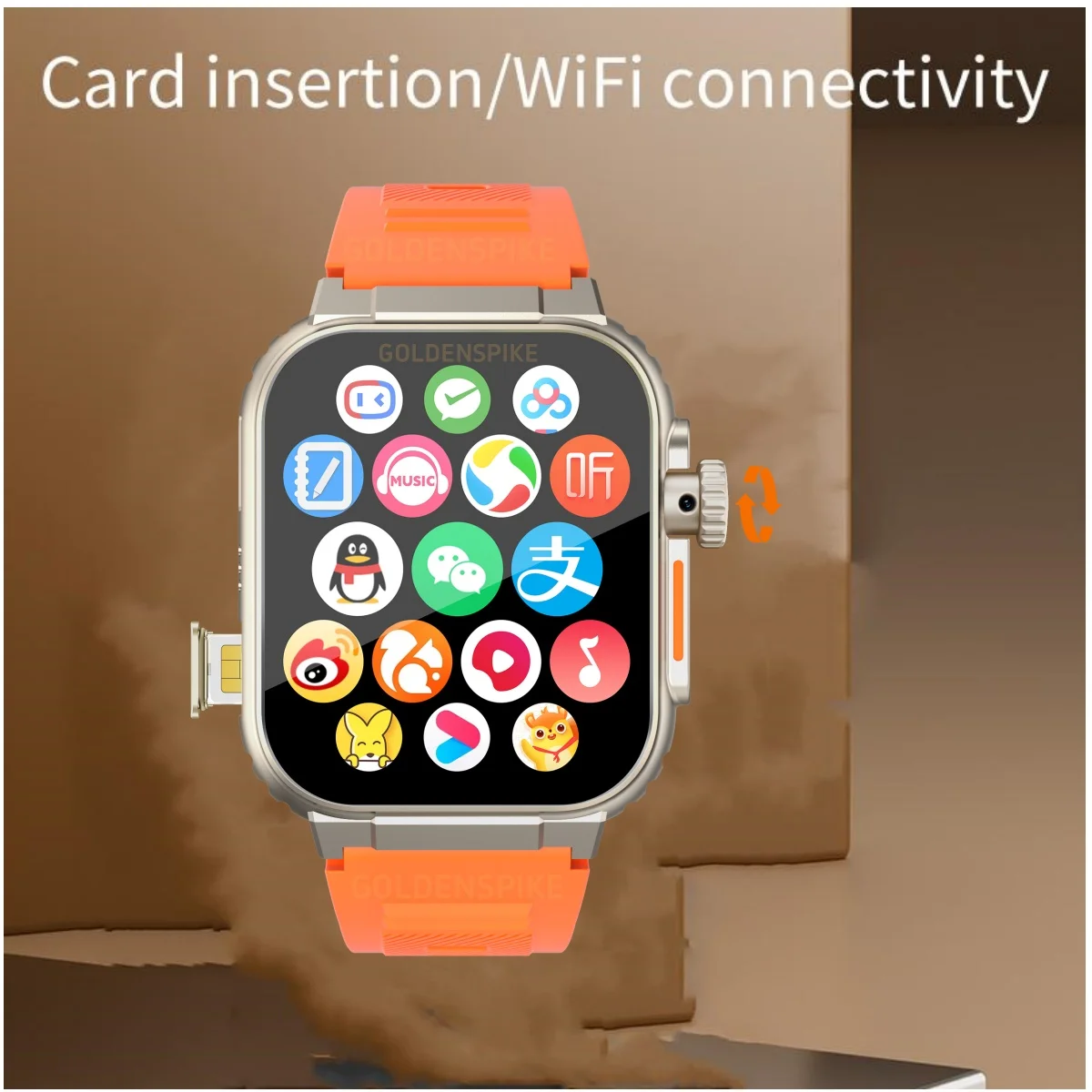 Goldenspike 4G/5G LTE Android Smartwatch DW100 ساعة ذكية مع شاشة كبيرة Amoled 2.29 بوصة بطارية 1500 مللي أمبير في الساعة كاميرا دوارة 800 وات #3