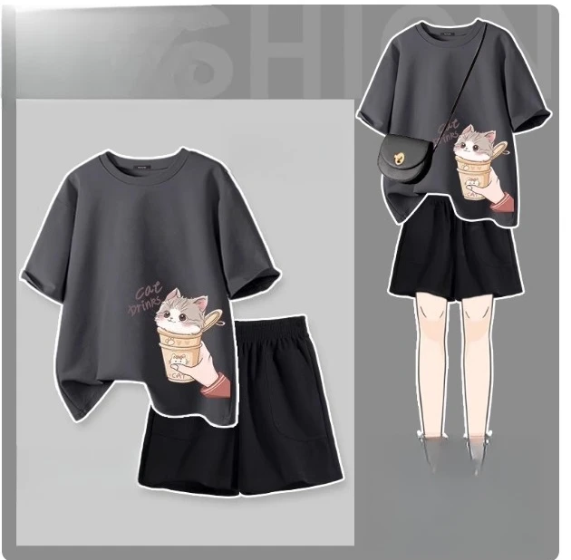 

Летний повседневный спортивный костюм из хлопка, новинка 2025, летняя мужская одежда, женская летняя одежда для школьников младших классов