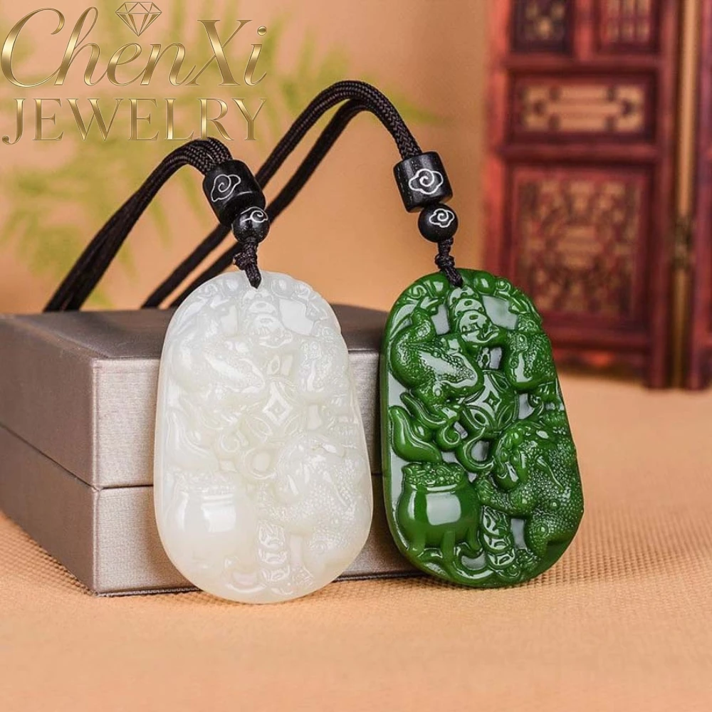 

Natural Hetian Multicolored Jade Golden Toad Pendant Sculpted Wealth Ornament Premium Best Exquisite Jewelry Present Daily Wear