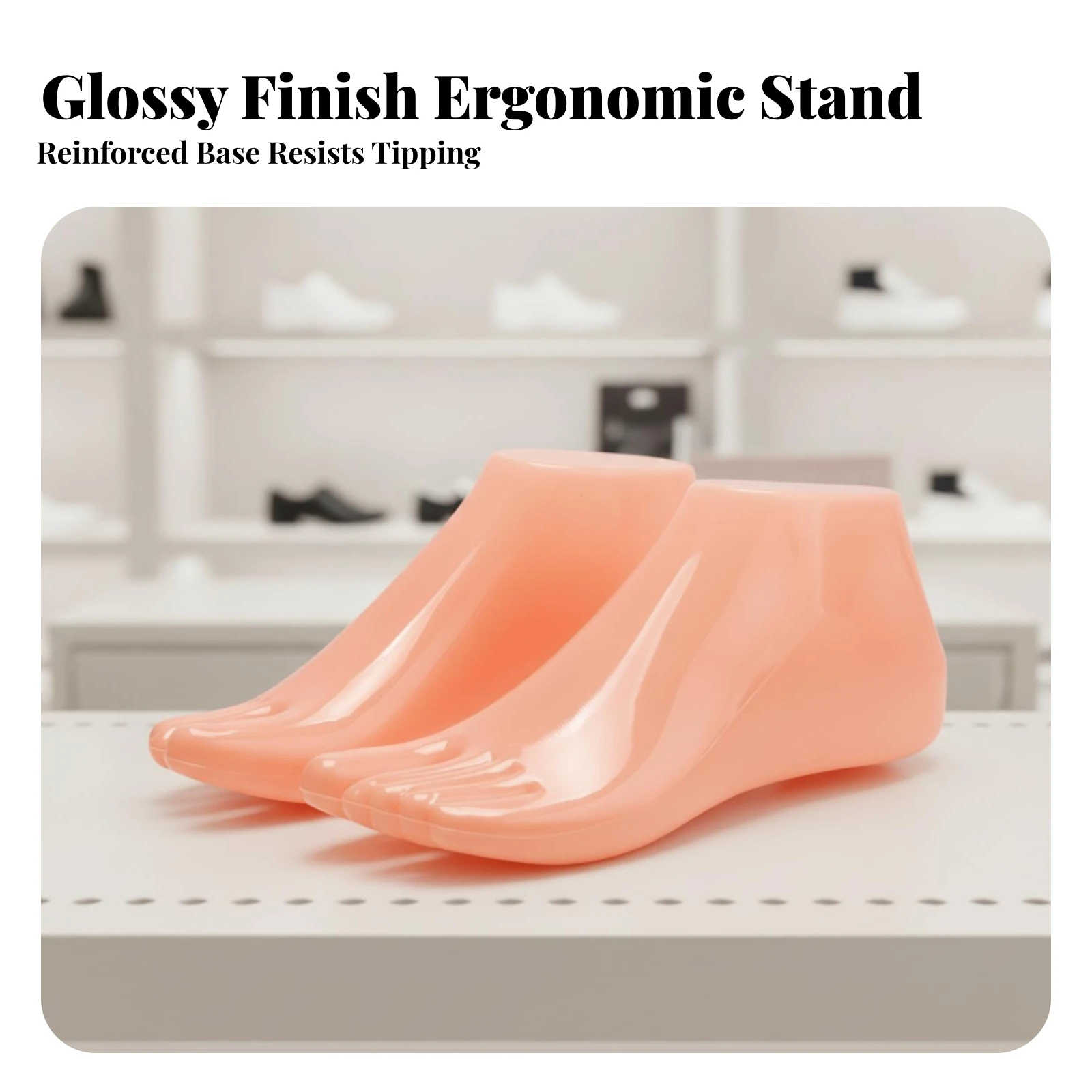 Foot-Shaped Shoe Display Mold Simple Design Slipper Display Mold with Integrated Base Freestanding Sturdy for Craft Fair Vendors