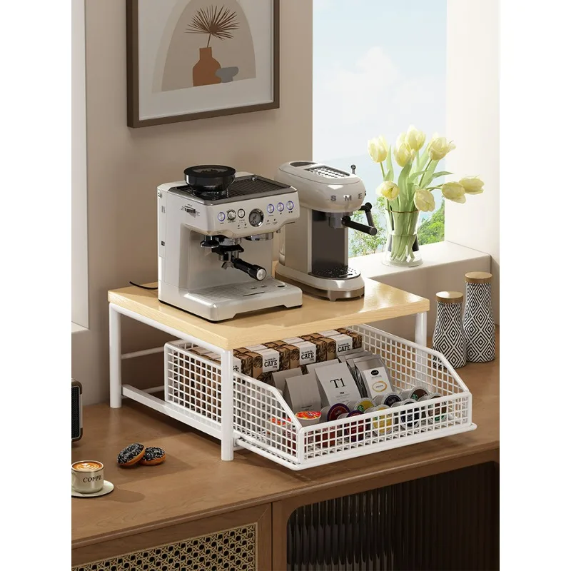 

Подставка для кофе из массива дерева, стеллаж для хранения кофейных капсул и чайных пакетиков, подставка для чашек с выдвижным ящиком